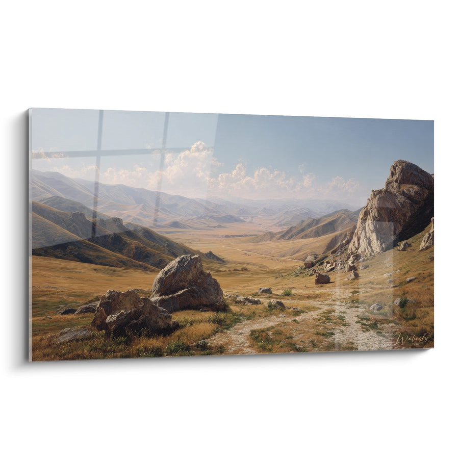 Gemälde trockene Berglandschaft - Tal der goldenen Felsen - Bergausgabe