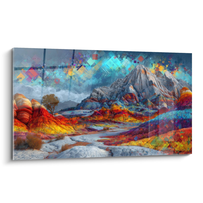 Abstract Mountainous Landscape Painting - Digital Fusion - Desert Edition