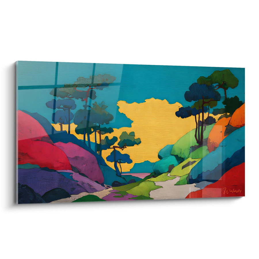 Tableau paysage montagneux coloré - Vallée aux mille couleurs - édition autres paysages