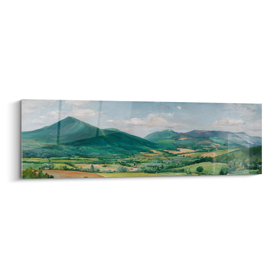 Tableau paysage montagneux - Vallée verdoyante panoramique - édition campagne