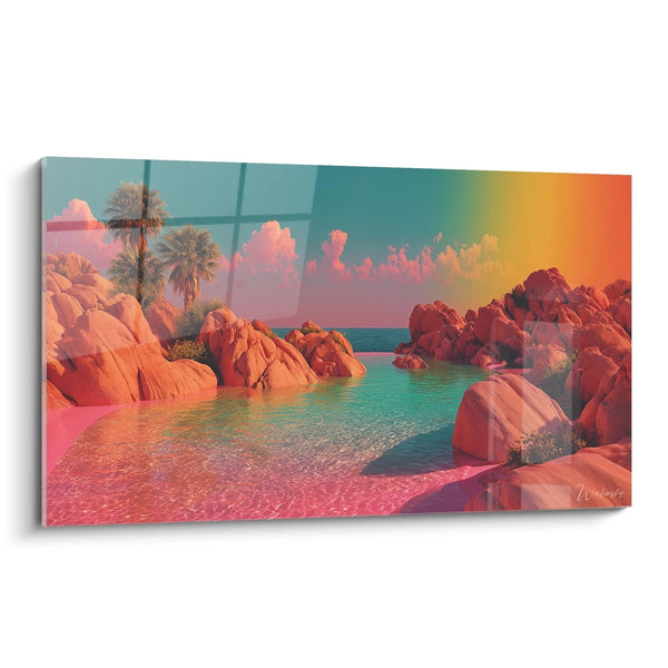 Solar Oasis Landscape Painting - Summer Edition