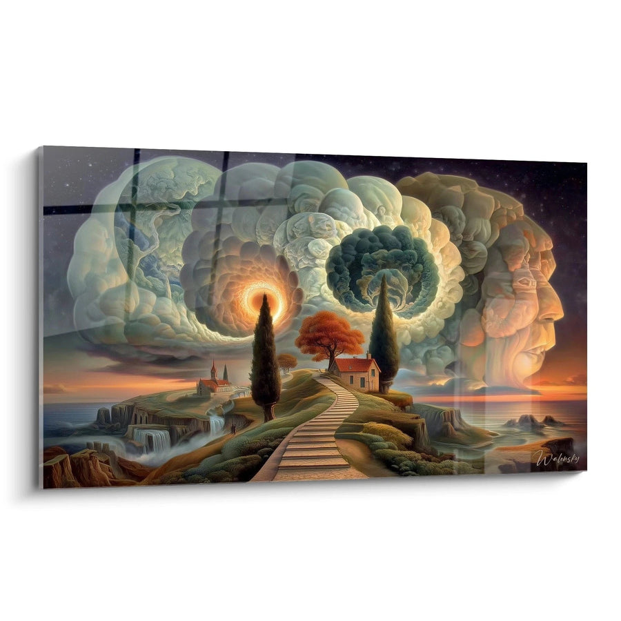 Tableau Paysage Onirique Spirales Célestes - édition Surréalisme