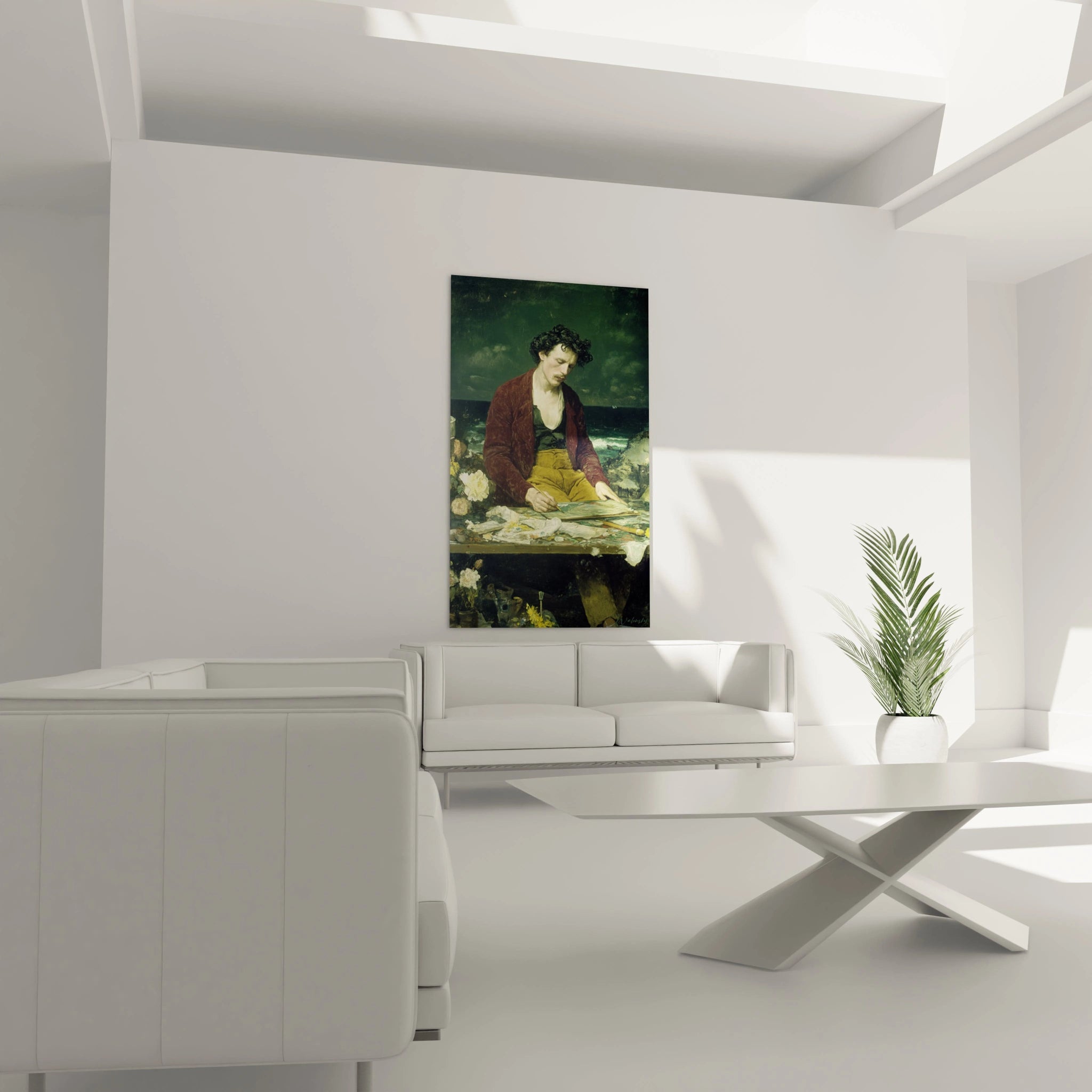 Walensky tableau peintre réalisme portrait coloré d un homme classique toile murale verticale pour salon