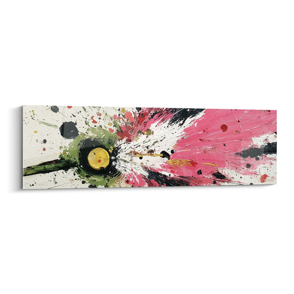 Tableau Explosion florale rose et jaune éclatante - Déflagration vitale - Edition style Peinture abstrait