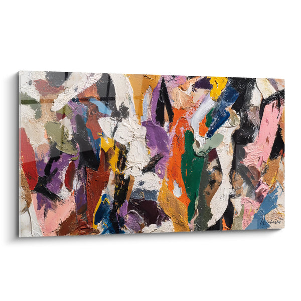 Tableau peinture abstraite multicolore - Explosion chromatique - édition style peinture abstrait