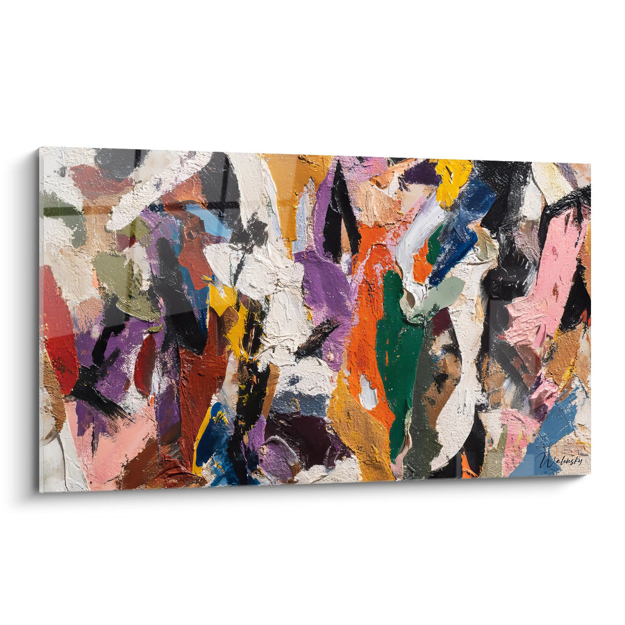 Tableau peinture abstraite multicolore - Explosion chromatique - édition style peinture abstrait