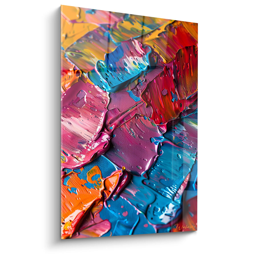 Tableau peinture acrylique multicolore - Éclat Chromatique - édition style peinture abstrait