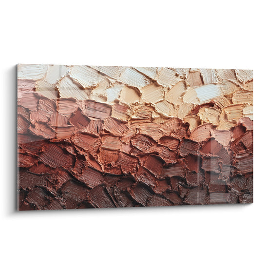 Tableau peinture texturee tons terre ocre brun relief matiere epaisse feng shui nord est