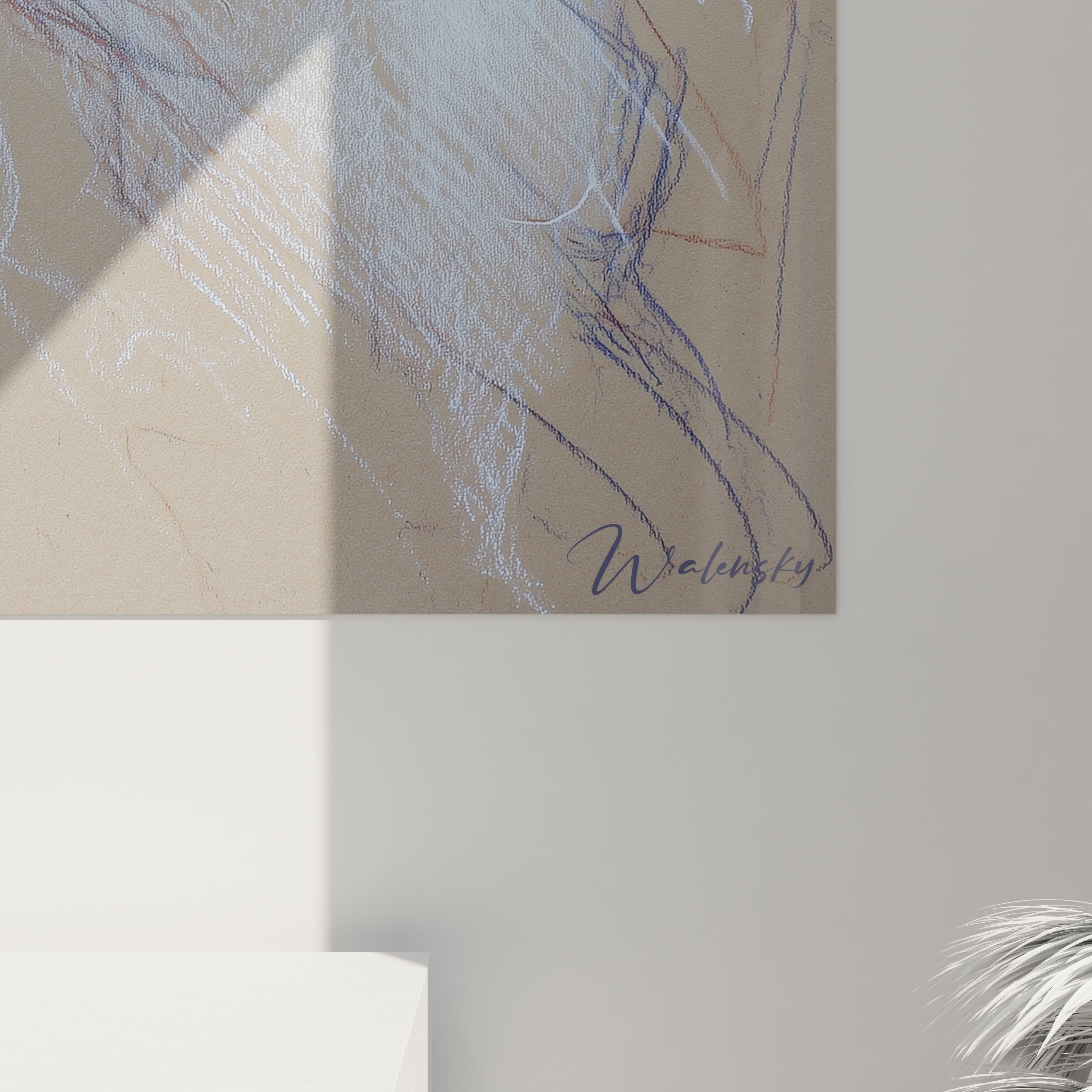 Tableau mural représentant un paysage apaisant avec des couleurs douces et vives, tableau père Noël bienveillant