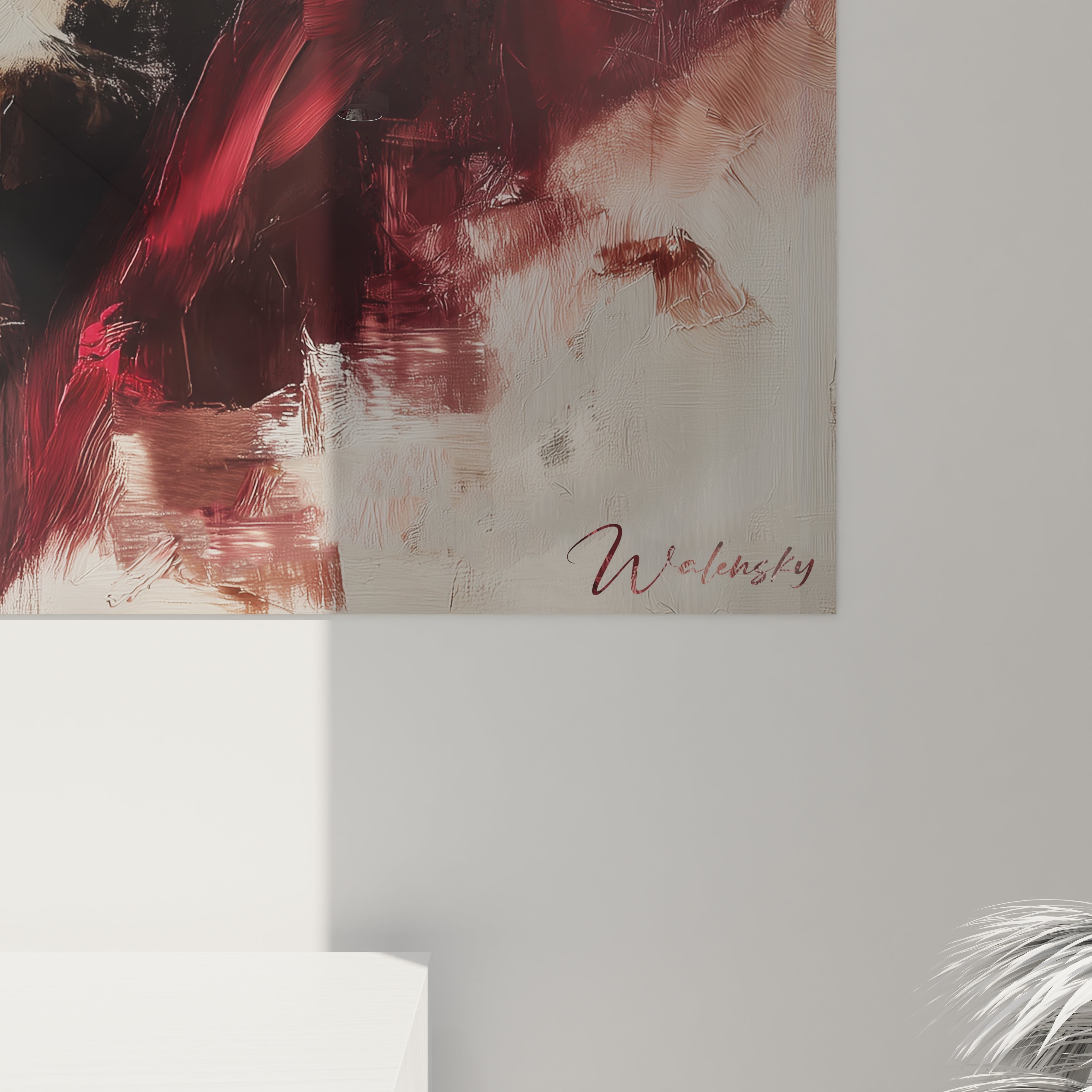 Tableau mural Père Noël décoration Noël dans des tons rouges et blancs pour une ambiance festive