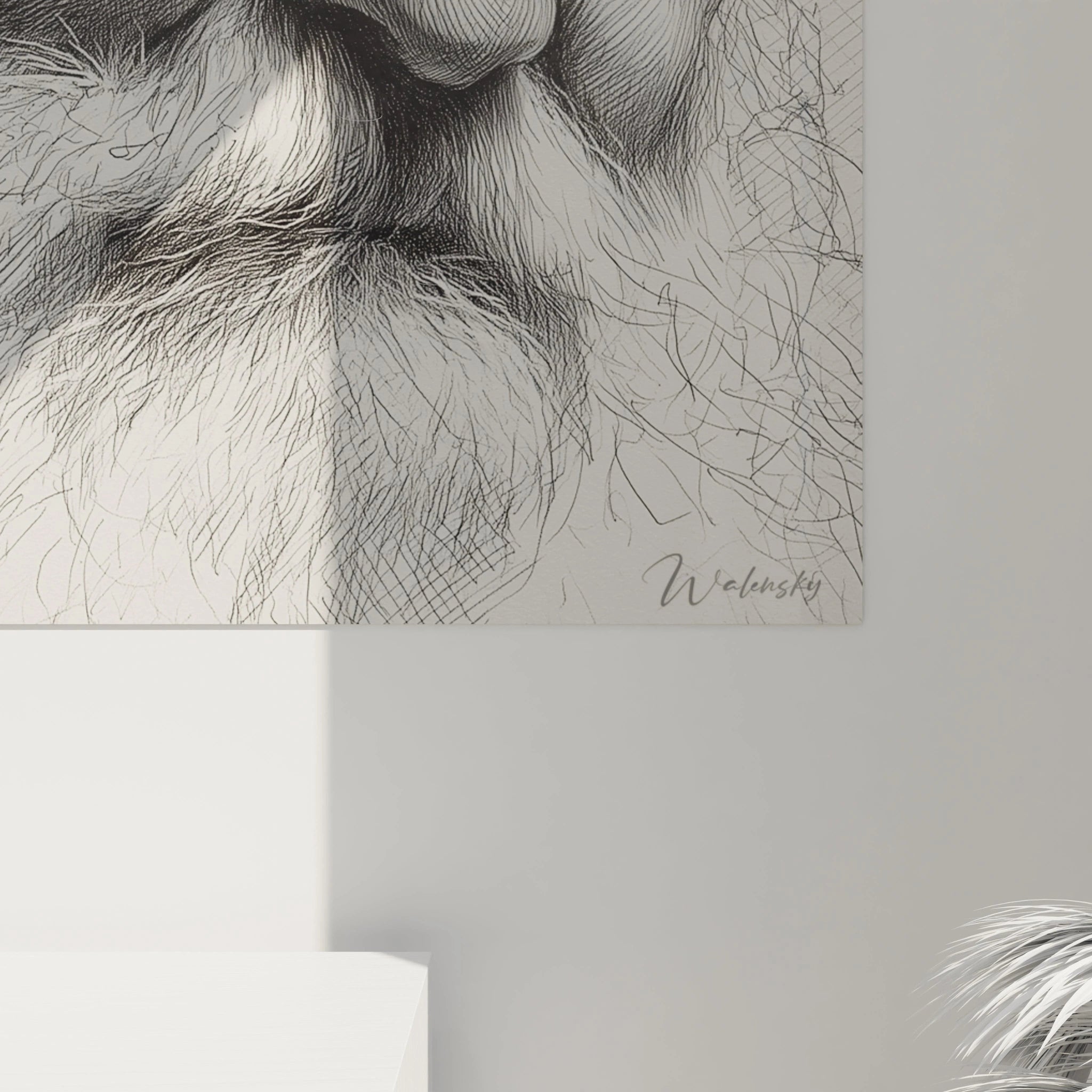 Tableau Père Noël édition Noël sur mur avec détails réalistes et artistes Walensky