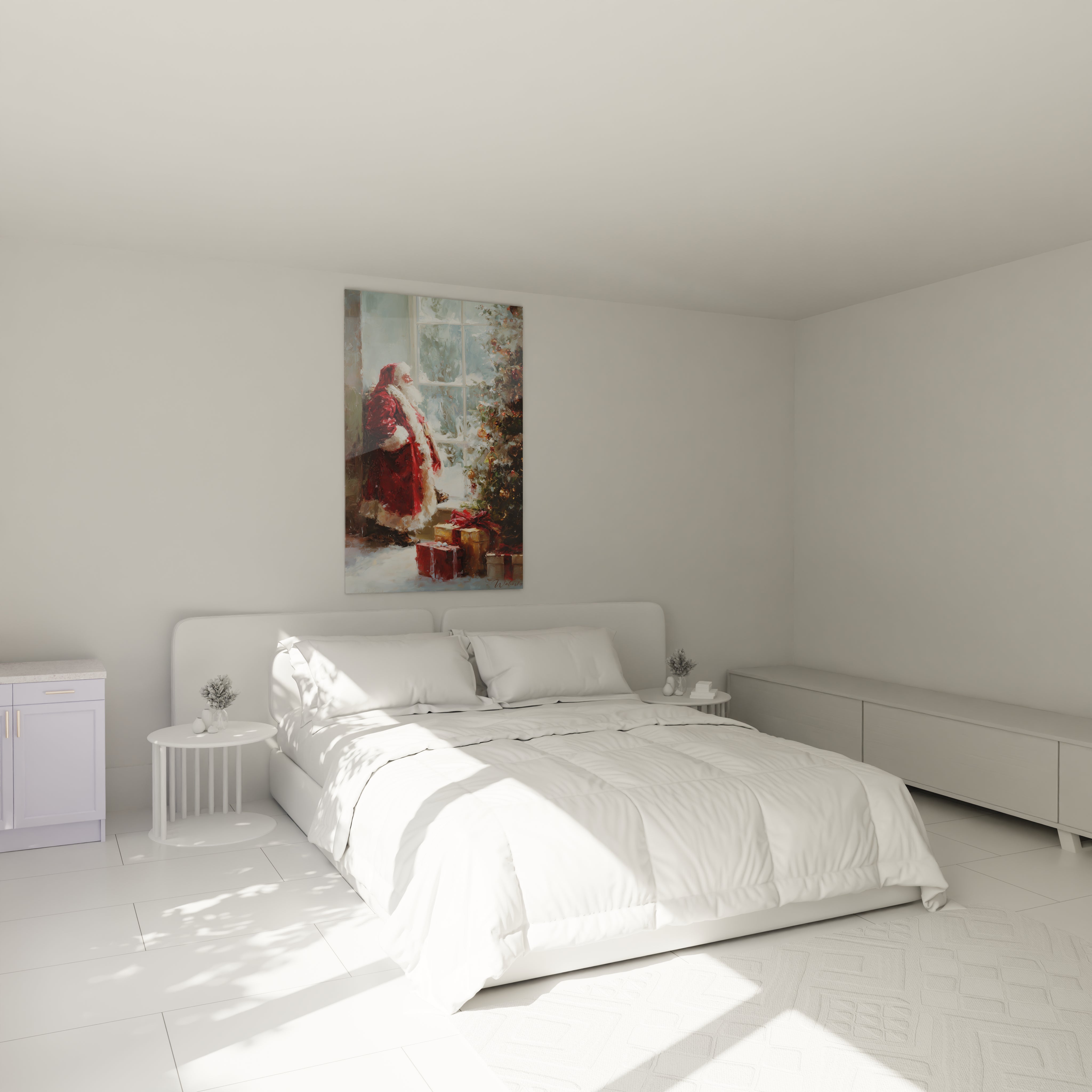 Tableau Père Noël mural décoratif pour une ambiance festive dans votre chambre