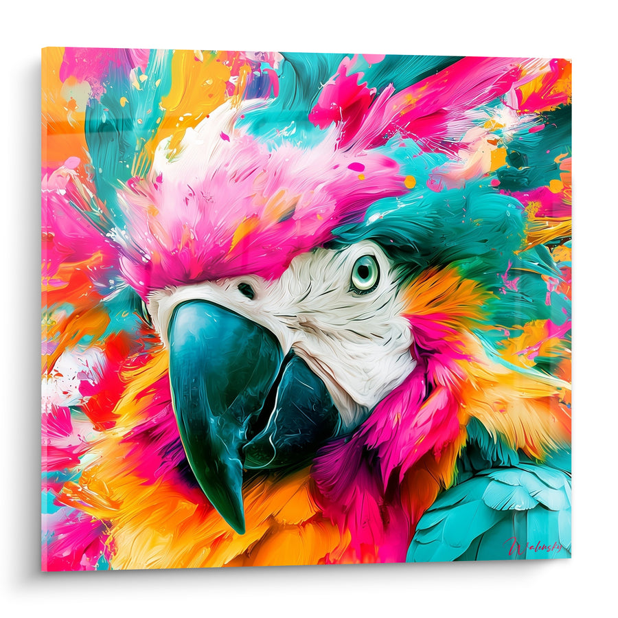 Tableau Perroquet ara au bec turquoise éclatant - Explosion tropicale - Edition Perroquet