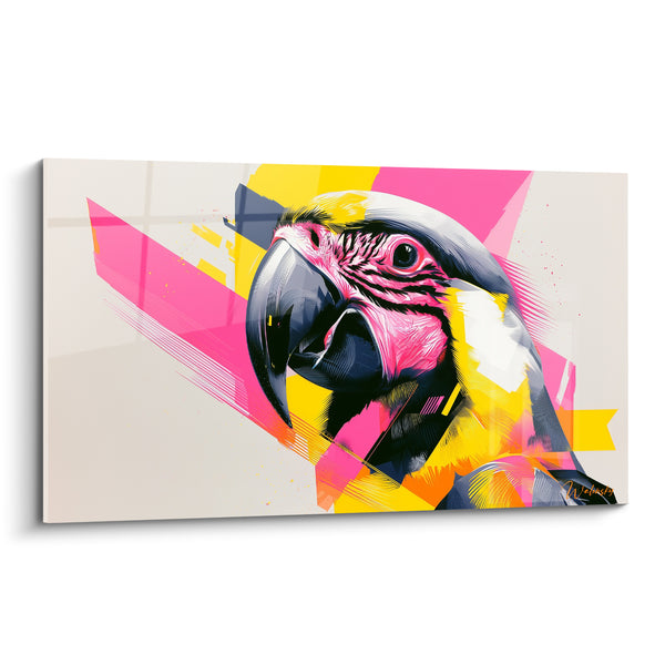 Tableau Perroquet gris aux éclats roses et jaunes - Éclat urbain - Edition Perroquet