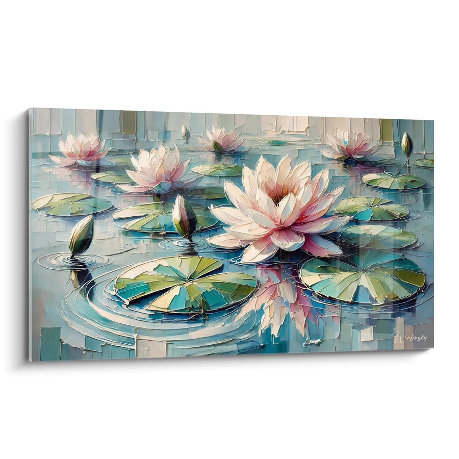 Tableau Pétales sur l'Eau - Edition Fleur Abstrait
