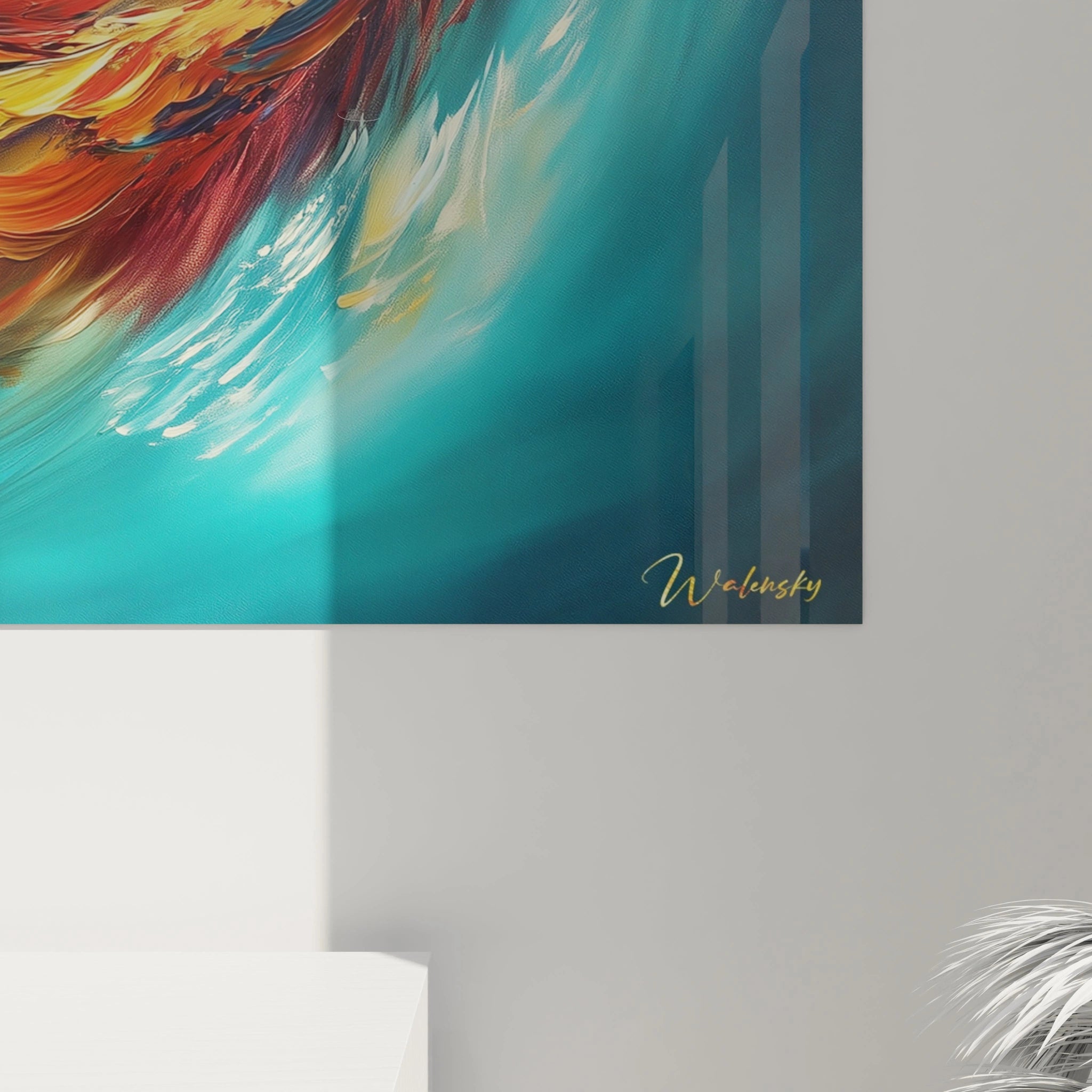 Tableau moderne abstrait de Walensky avec des couleurs vives et un design fluide