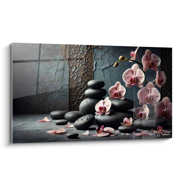 Schilderij Stenen en Bloesems - Feng Shui Zen Editie