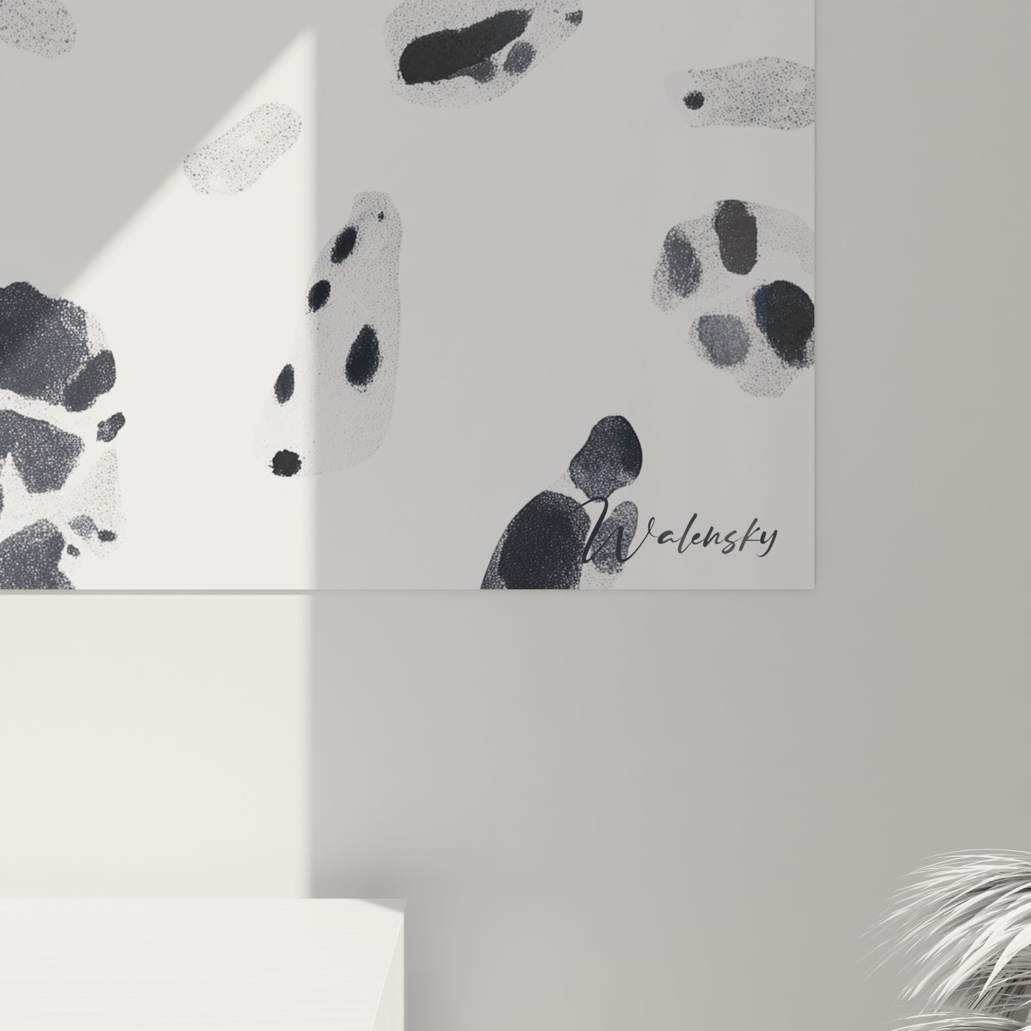 Tableau tacheté noir et blanc de Walensky, moderne et élégant pour décoration intérieure