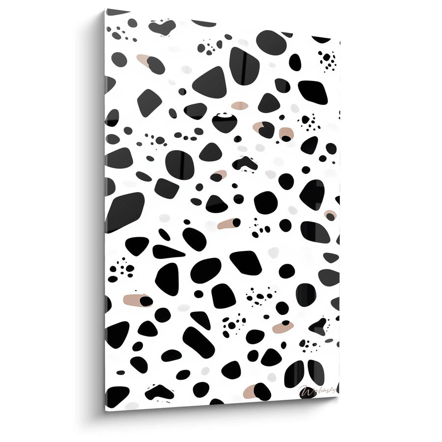 Tableau Pierres Flottantes Noir - édition tacheté noir et blanc