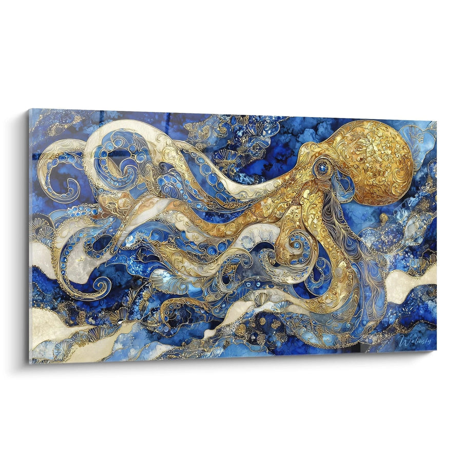 Tableau Pieuvre Dorée - Majestueuse Créature des Abysses - édition Kraken
