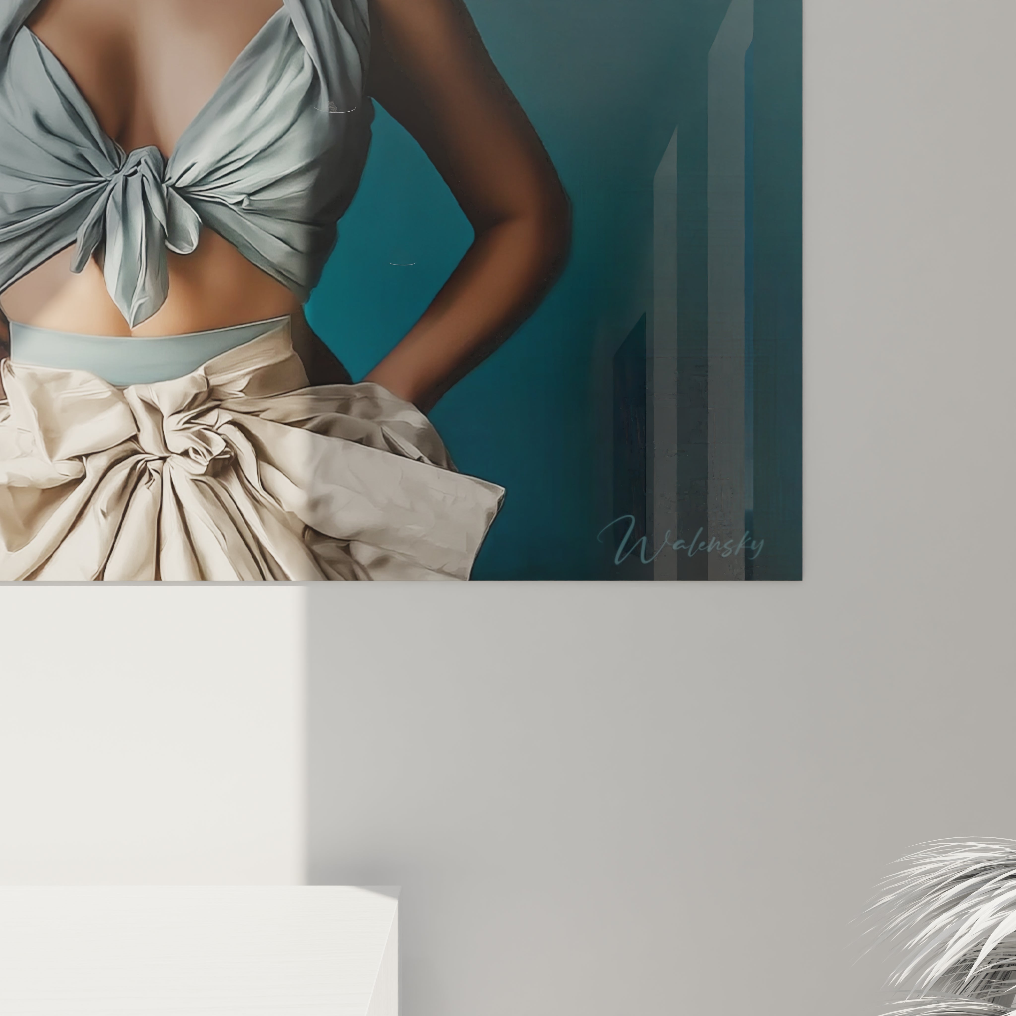 Tableau mural pin-up chic de Walensky représentant une femme avec un style élégant