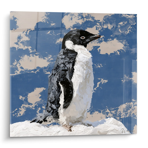 Tableau Pingouin noir et blanc sur banquise - Veille glaciaire - Edition Pingouin