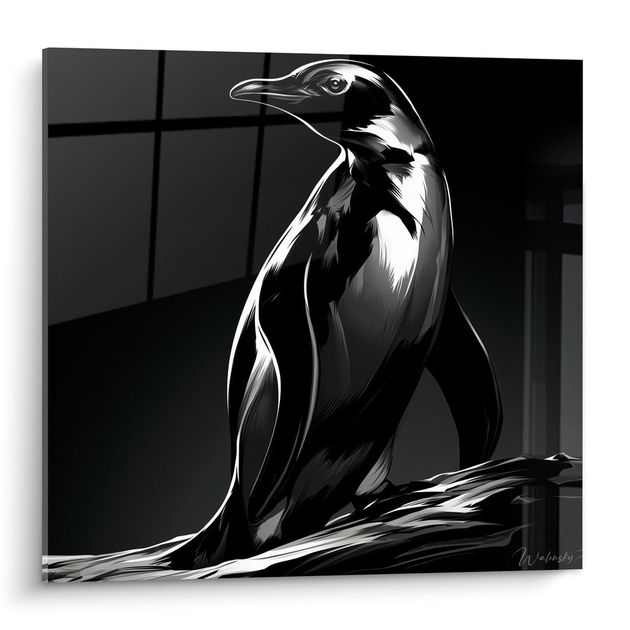 Quadri Pinguino Profilato Bianco e Nero Contrasto - Veglia Silenziosa - Edizione Pinguino