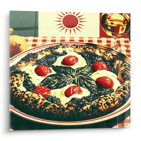 Tableau Pizza napolitaine rouge et verte croûte carbonisée - Trattoria italienne - Edition Pizza