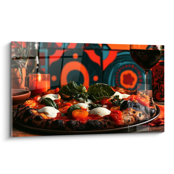 Tableau Pizza napolitaine aux tomates et basilic - Soirée italienne - Edition Pizza