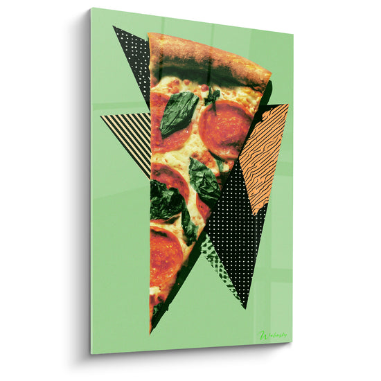 Tableau Part de pizza triangles vert géométriques - Appétit graphique - Edition Pizza