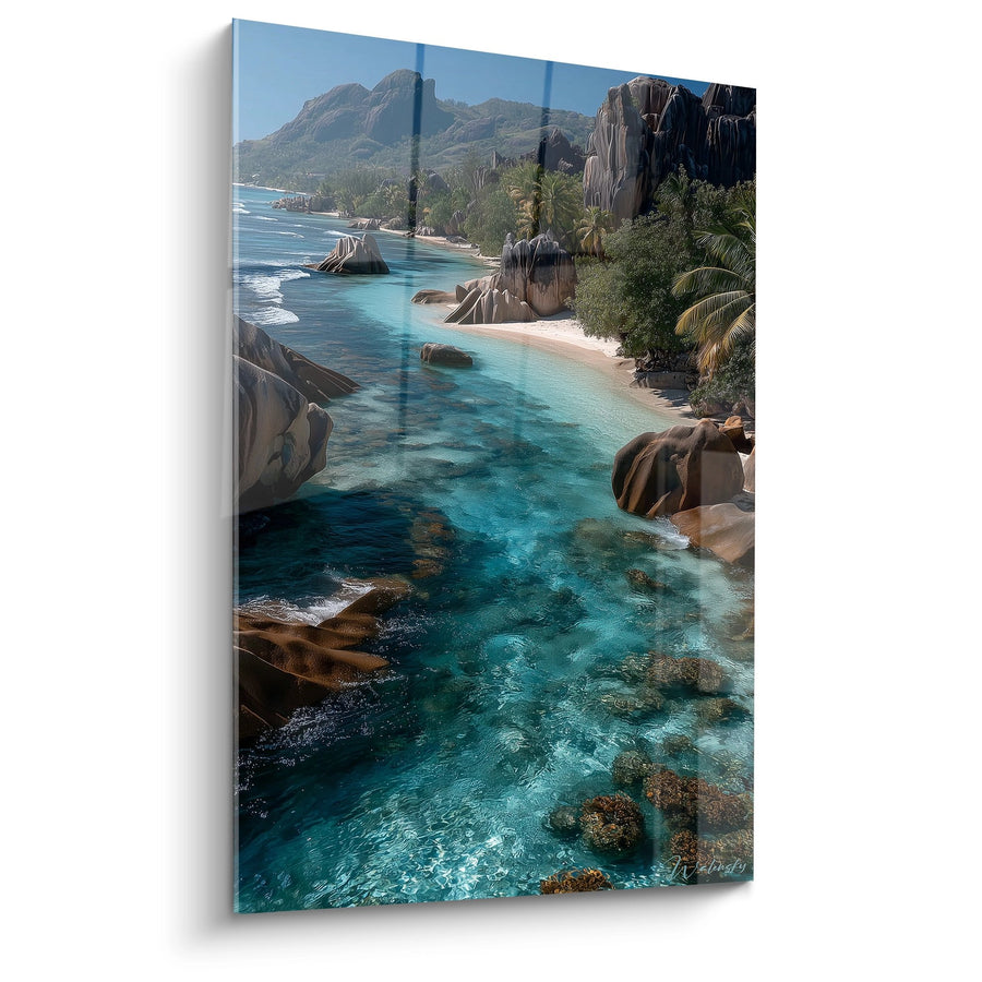 Cuadro Playa Seychelles Anse Source d'Argent - Paraíso Tropical - edición Playa