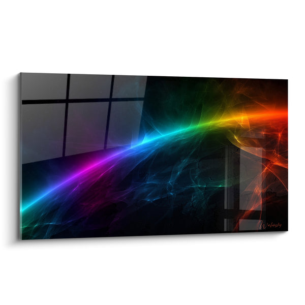 Tableau Arc lumineux noir et violet incandescent - Éclair cosmique - Edition Planète