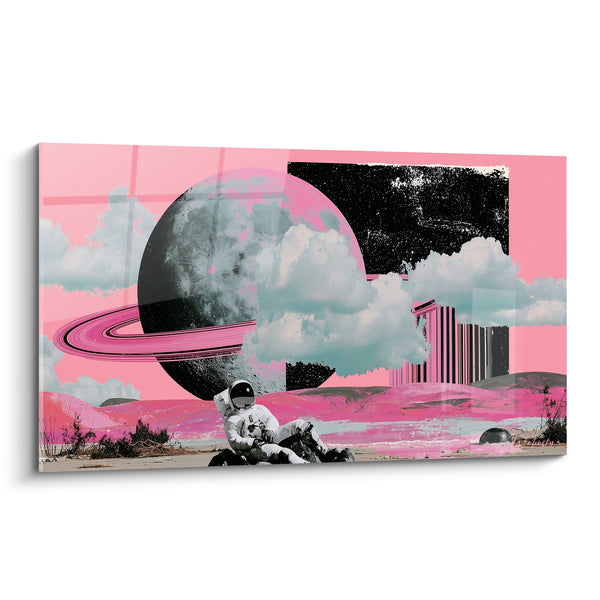 Tableau Astronaute allongé sur dunes roses - Pause cosmique - Edition Planète