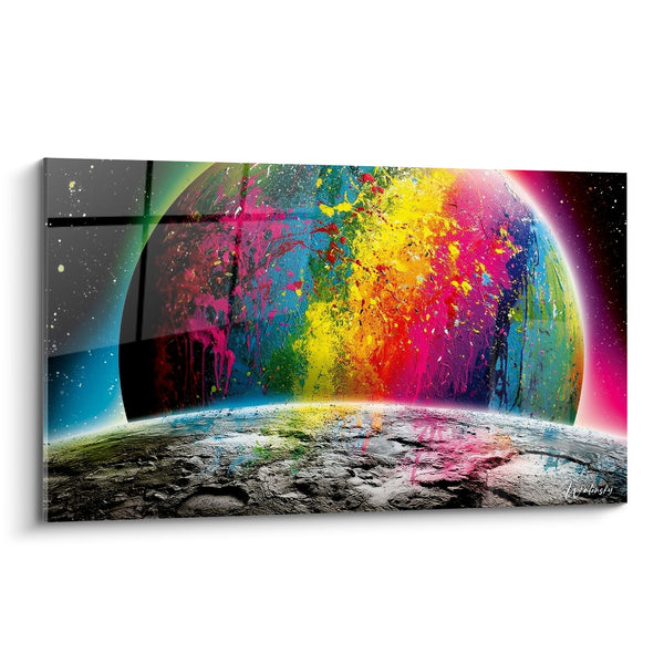 Tableau Planète multicolore éclaboussée de peinture cosmique - Éveil galactique - Edition Planète