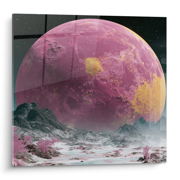 Tableau Planète géante rose et dorée - Lever d'un autre monde - Edition Planète
