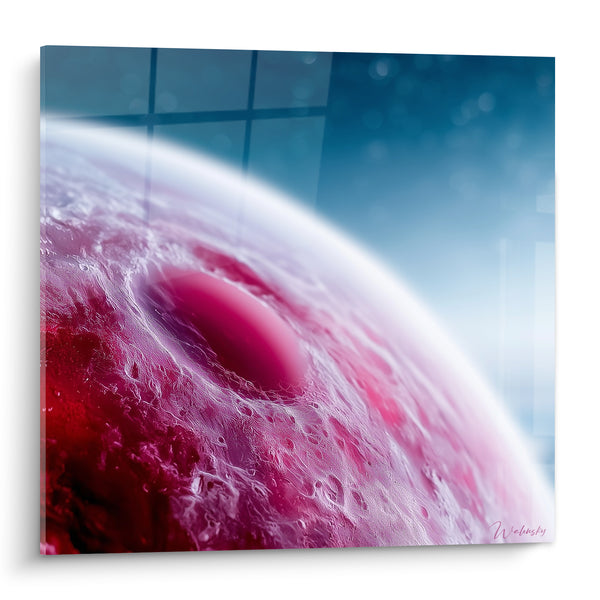 Tableau Planète rouge cratère bleu profond - Dérive orbitale - Edition Planète