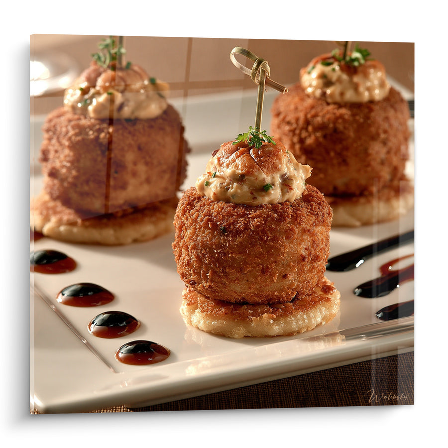 Tableau Croquettes dorées et sauce brune - Dressage minute - Edition Plat gastronomique
