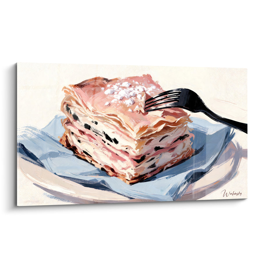 Tableau Mille-feuille rosé et bleu poudré - Instant gourmand - Edition Plat