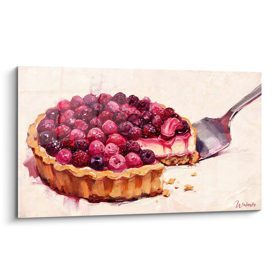 Tableau Tarte aux fruits rouges dorée et pourpre - Gourmandise du goûter - Edition Plat