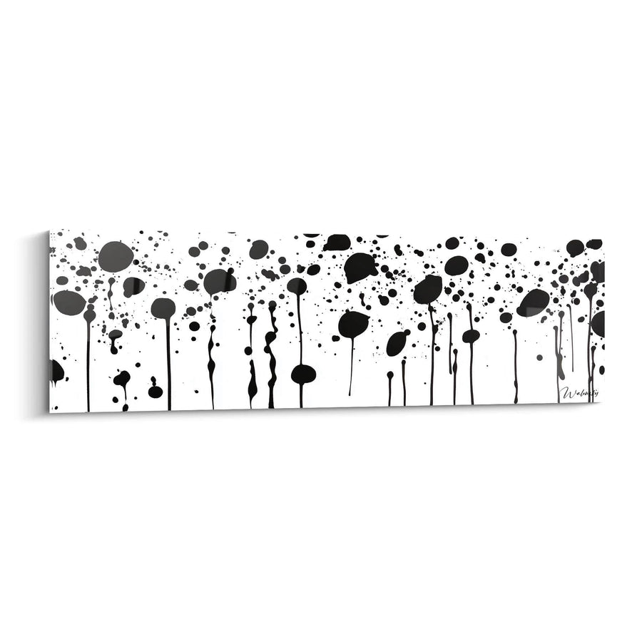 Tableau Pluie Abstraite Noir - édition tacheté noir et blanc