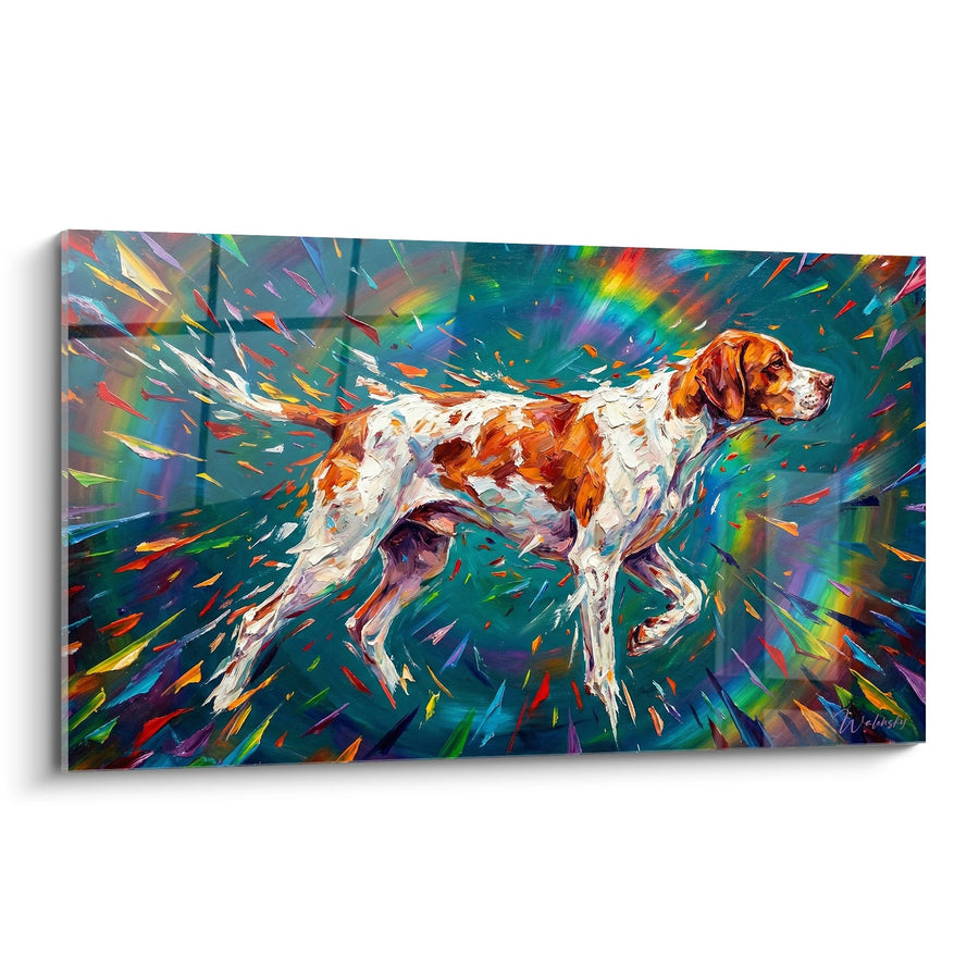 Tableau Chien de Chasse aux Couleurs Explosives - Symphonie Chromatique - Edition Pointer Anglais