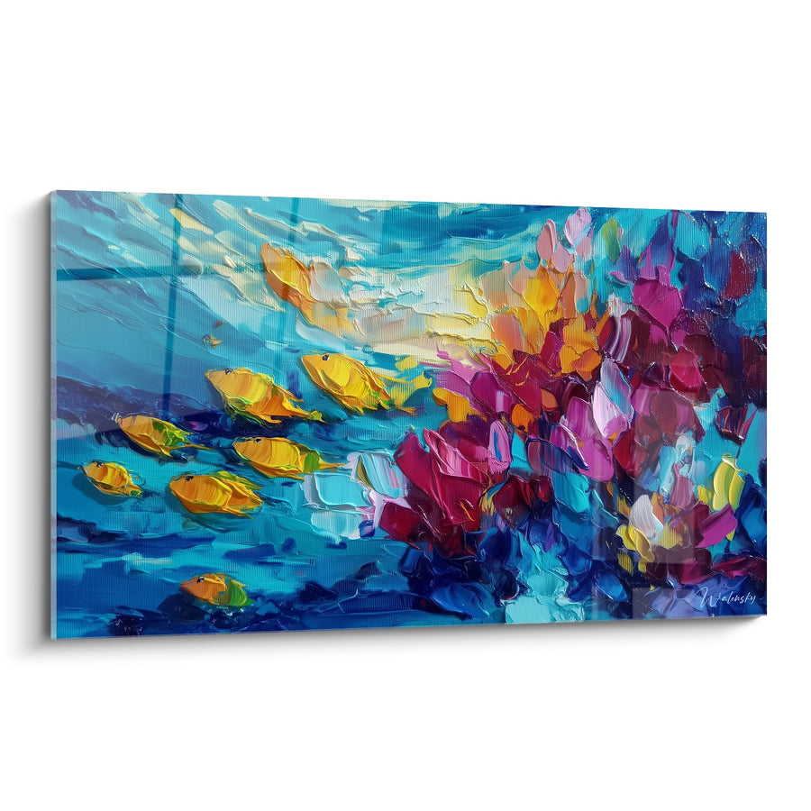 Tableau poissons tropicaux et corail - Symphonie aquatique - édition fonds marins
