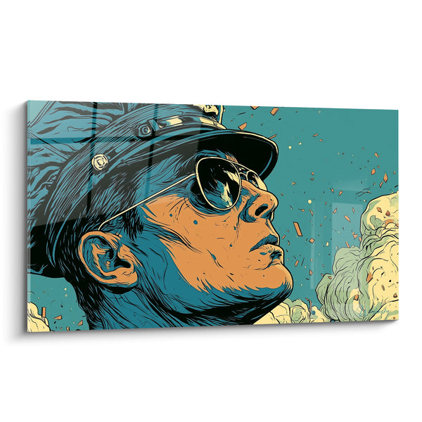 Tableau Policier casqué aux lunettes aviateur - Instant suspendu - Edition Police