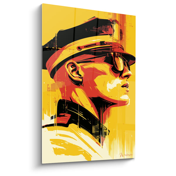 Tableau Officier casquette jaune et noir intense - Vigilance urbaine - Edition Police