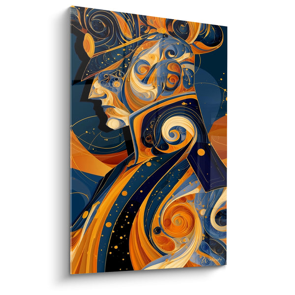 Tableau Profil casqué bleu marine et orange - Gardien céleste - Edition Police