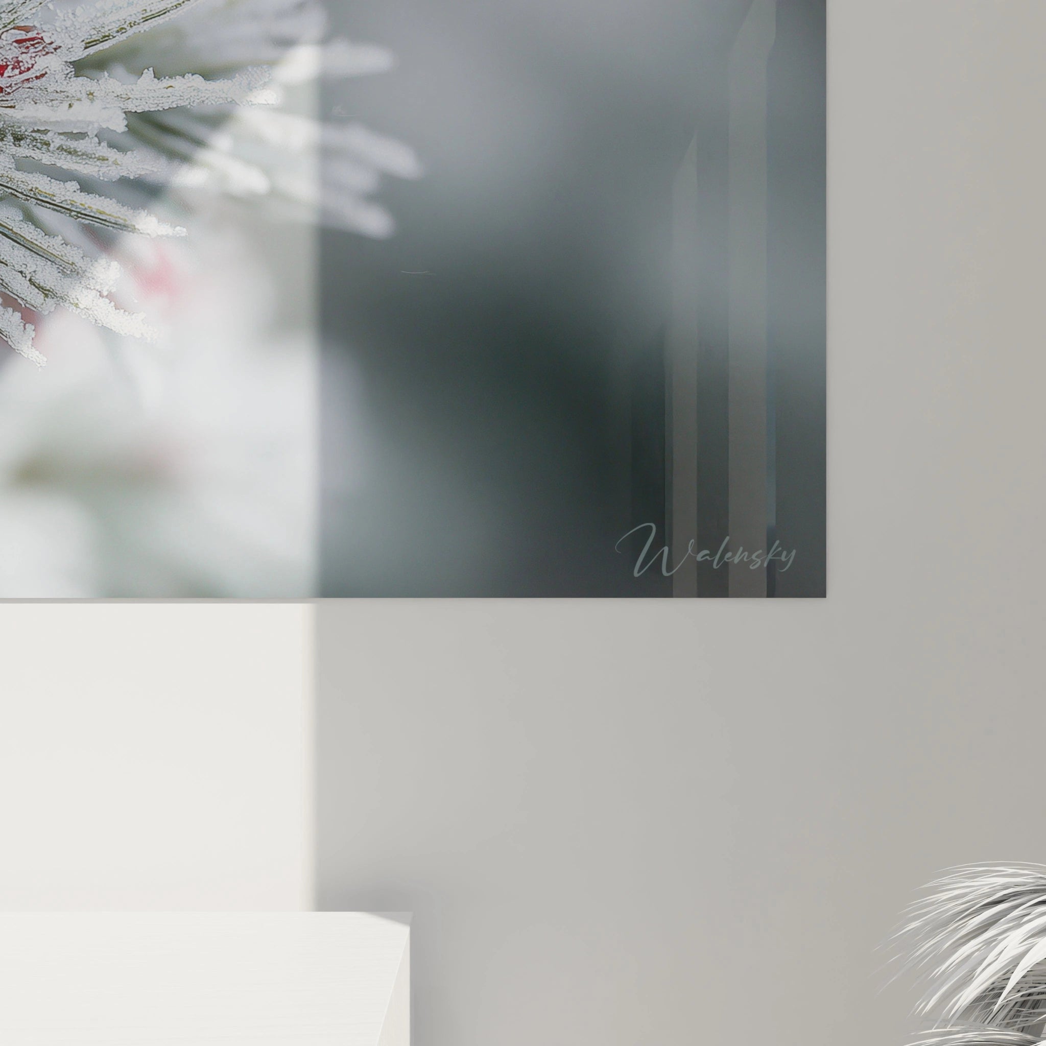 Tableau mural art contemporain Noël avec des motifs hivernaux élégants pour une décoration festive