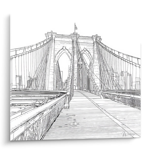 Cuadro Puente de Brooklyn - Perspectiva Arquitectónica - edición Nueva York