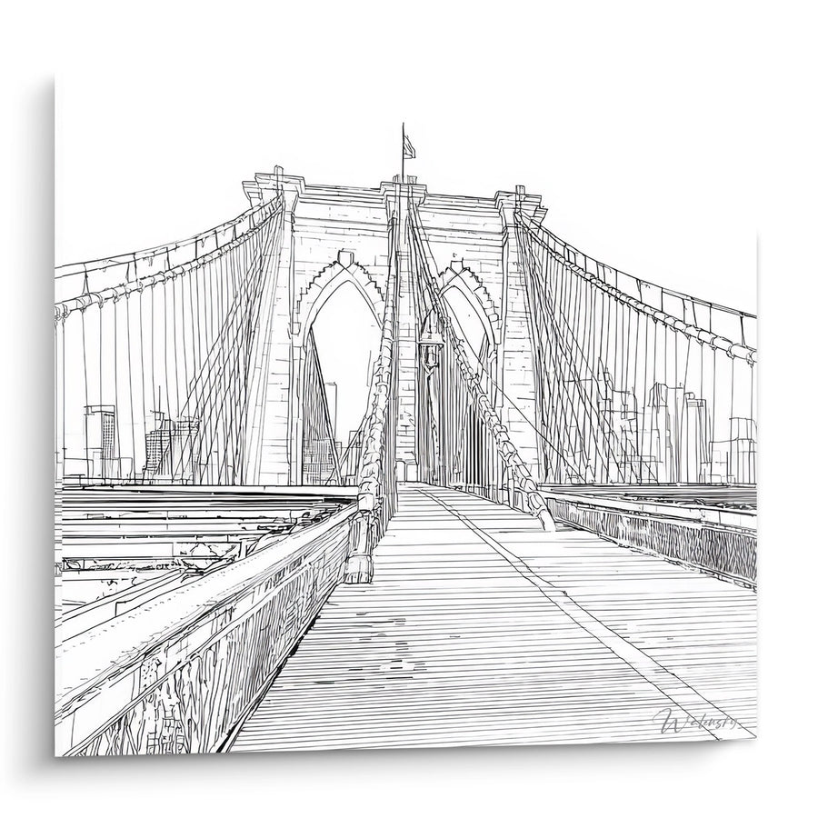 Tableau Pont de Brooklyn - Perspective Architecturale - édition New York