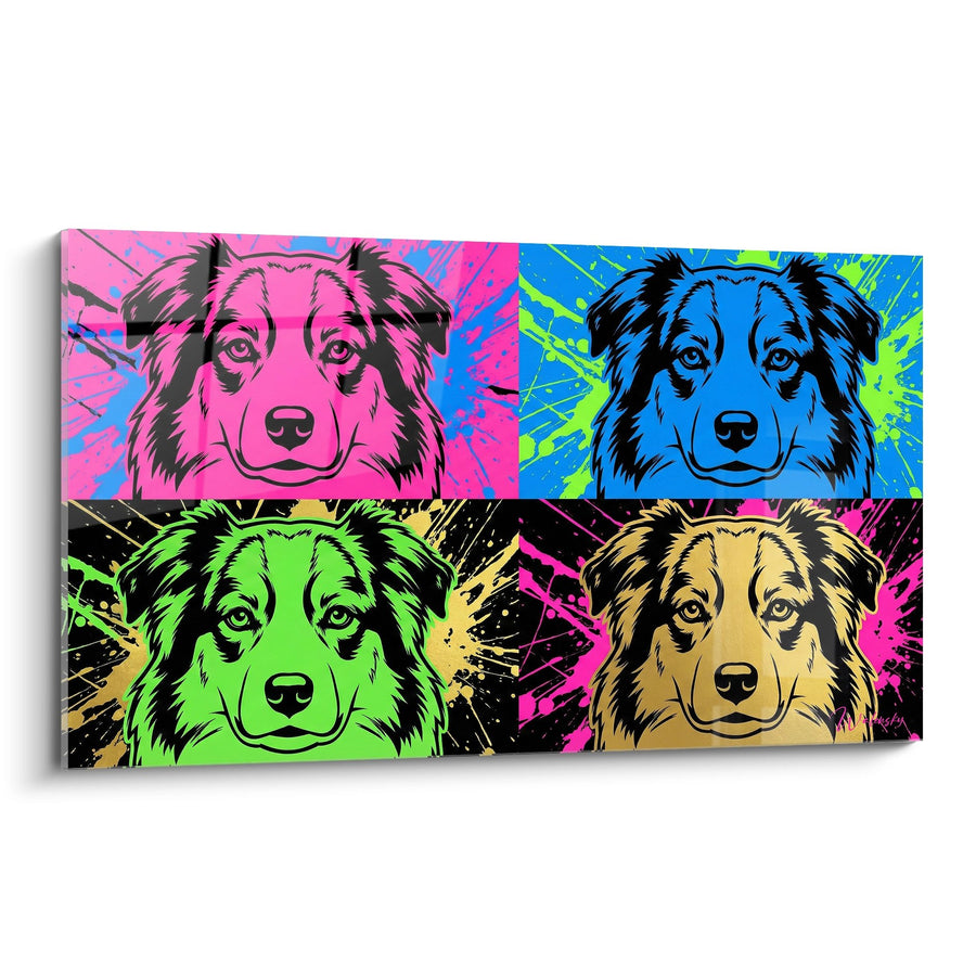 Tableau Quadriptyque Pop Art Rose Bleu Vert Orange - Explosion Colorée - Edition Berger Americain Miniature