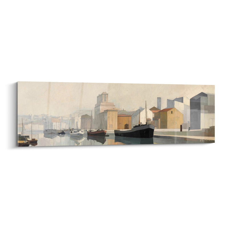 Mediterranean Industrial Port Painting - Modern Stopover - Port Edition